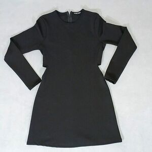 Zara Collection W-B‎ Cut Out Long Sleeve Womens Black Mini Dress Size Medium